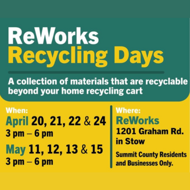 ReWorks Recycling Days April and May 2026