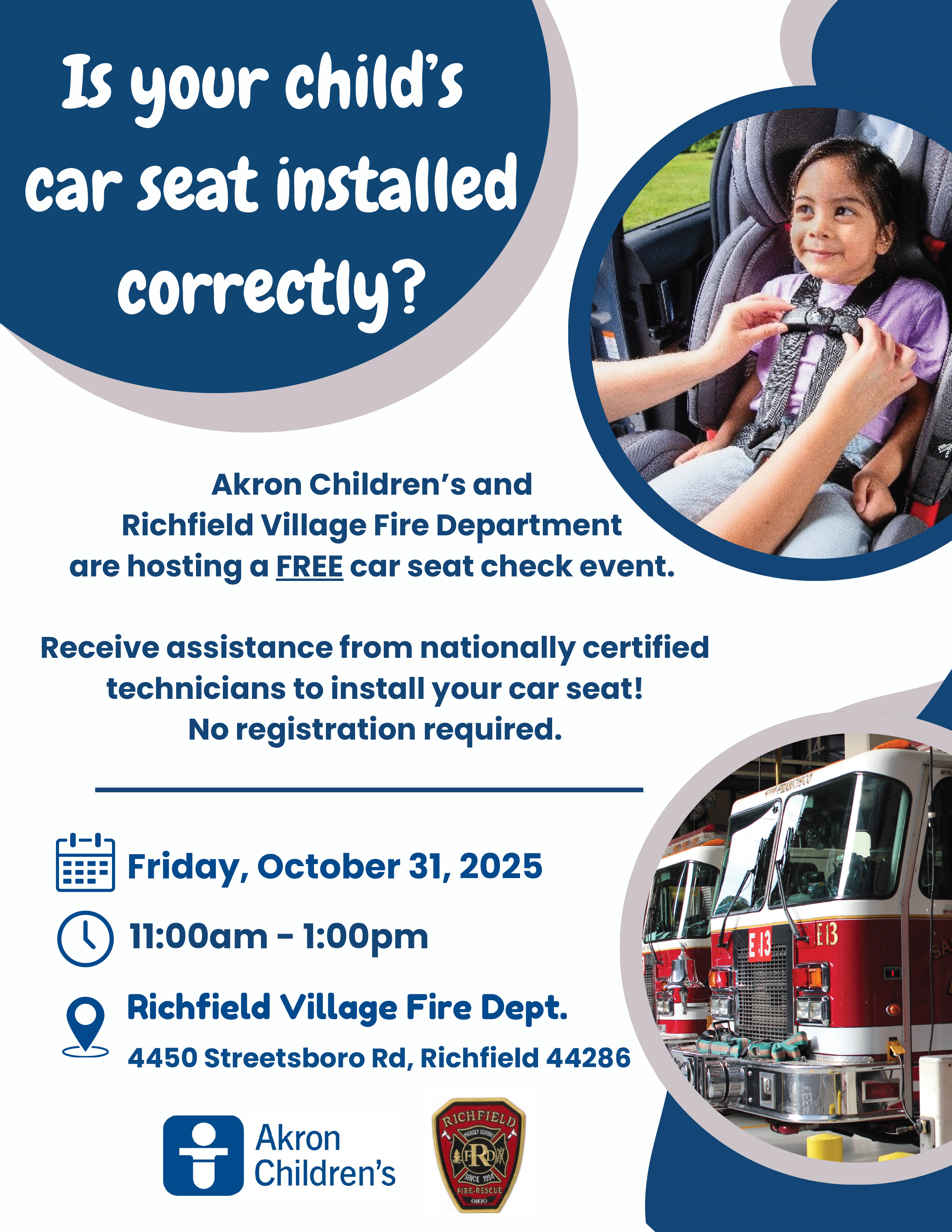 Seat Check Event - Richfield Fire 10.31.25