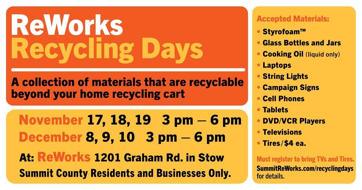 ReWorks Recycling Days Nov and Dec 2025